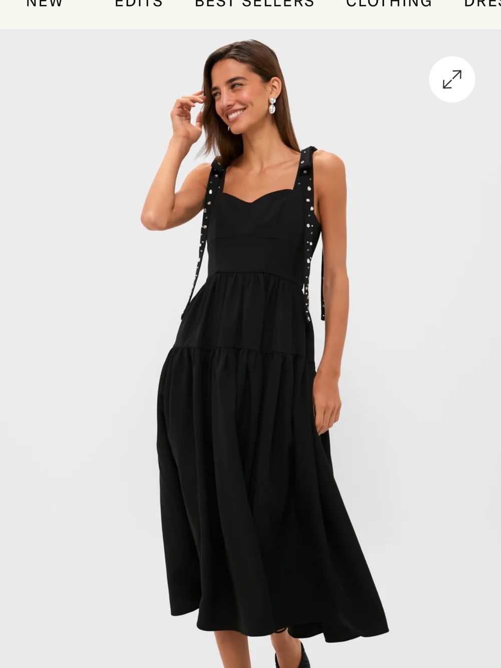 Black Embellished Agnes Maxi Dress, Size M, NWT